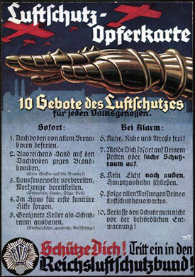 Propagandakarte Luftschutz-Opferkarte
